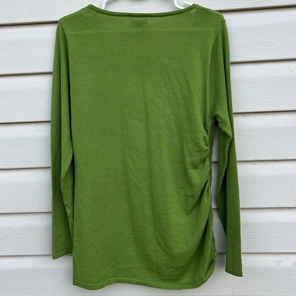 DONCASTER COLLECTION 100% WOOL SCOOP NECK LONG SLEEVE BLOUSE SIZE L - Picture 4 of 7